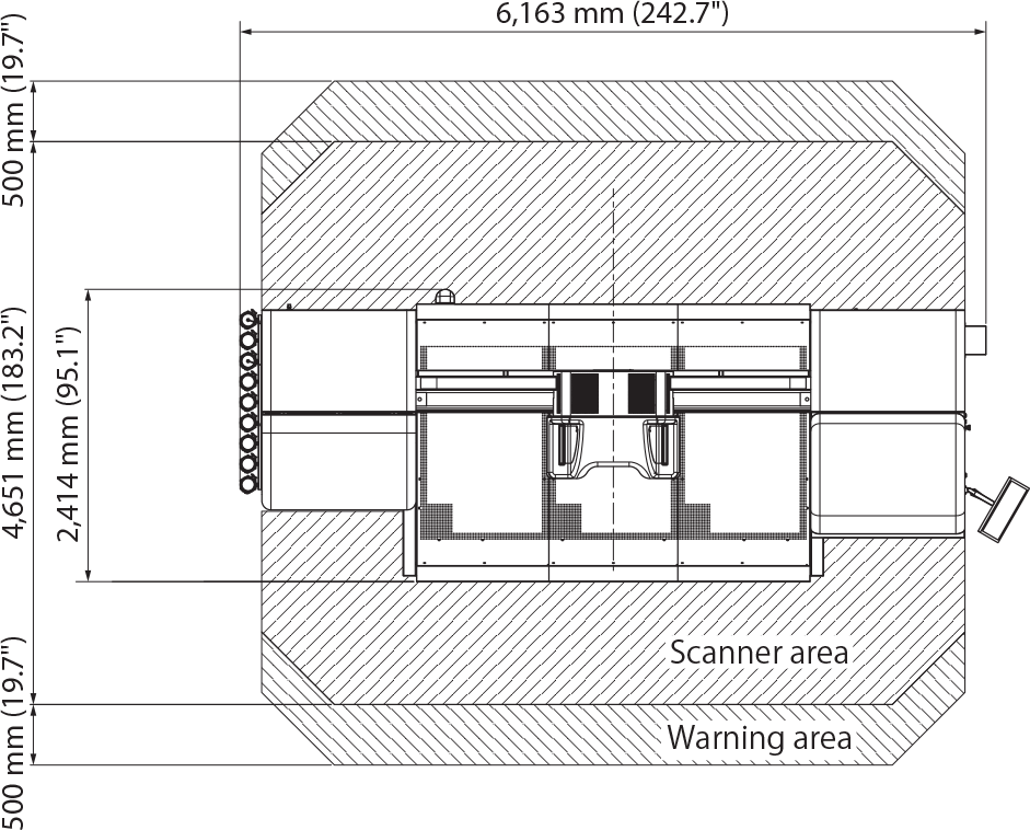 Truepress Jet W3200UV HS floor area schematic