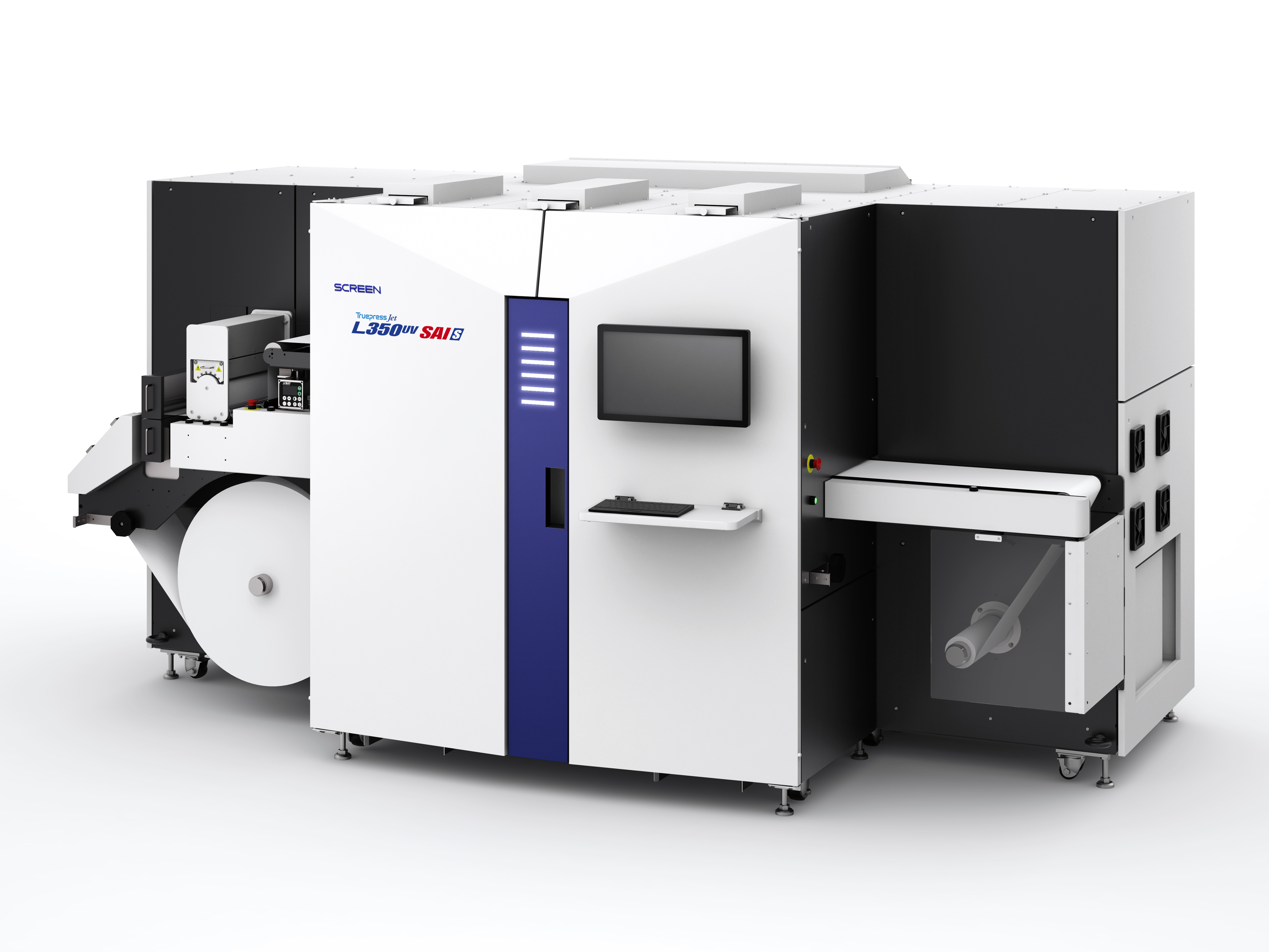 Image from SCREEN and Jet Technologies to demonstrate Truepress L350UV SAI, 7-colour label press at Pacprint 21